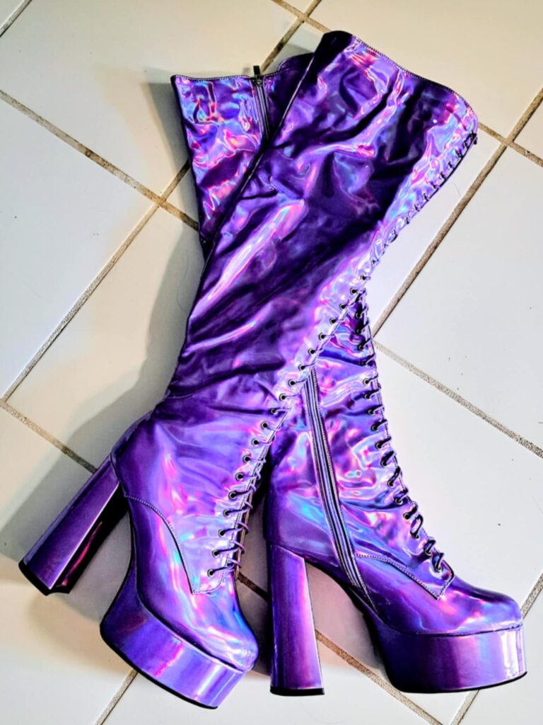 Purple Thick heel shoe