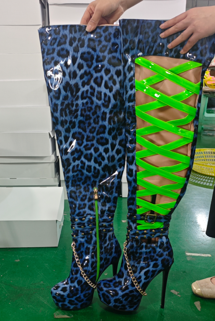 Leopard Neon Cross Boots