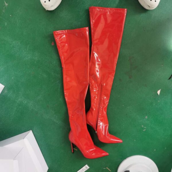 Red Glossy Boots