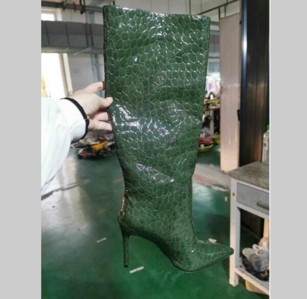 Green Pattern Knee boots
