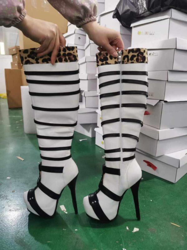 Leopard Cuff Knee Boots