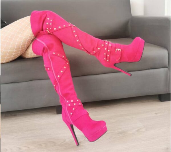 Magenta color boots