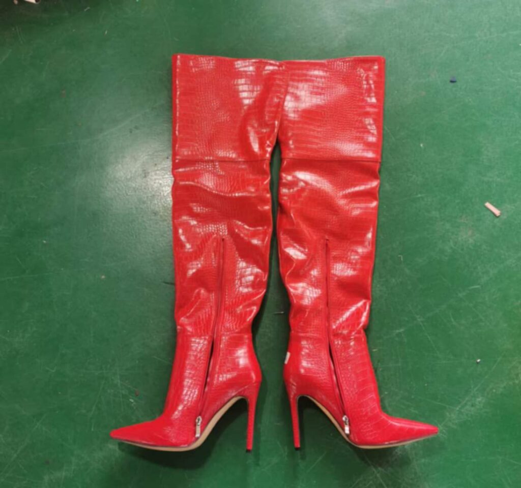 Red snake skin boots