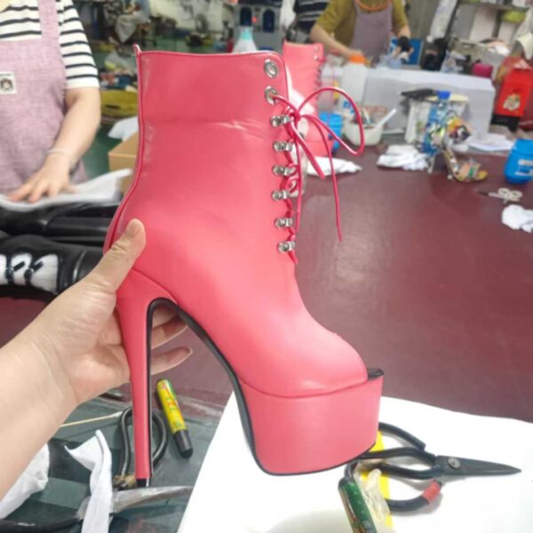 Open toe short boots