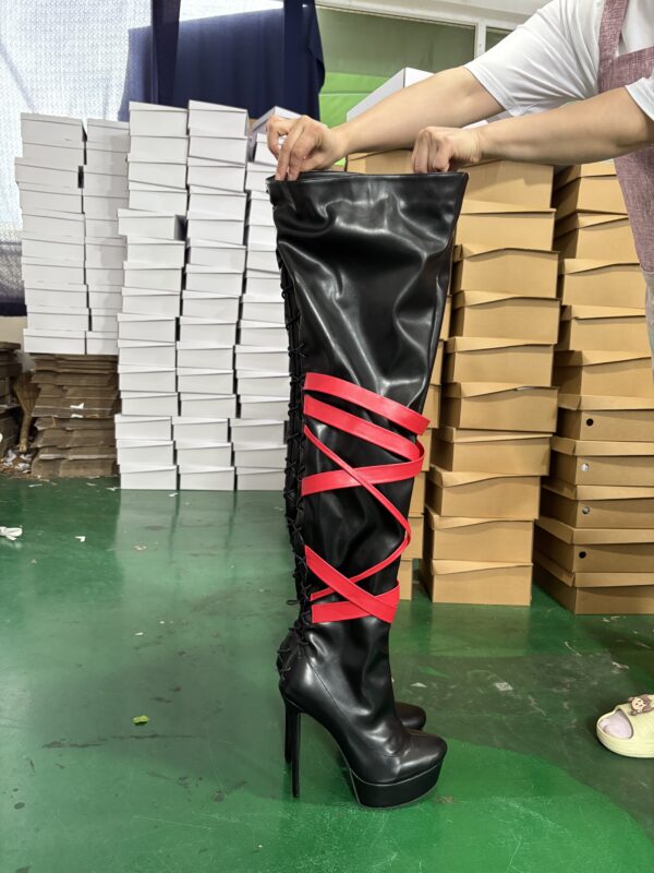 Black and Red around Boots