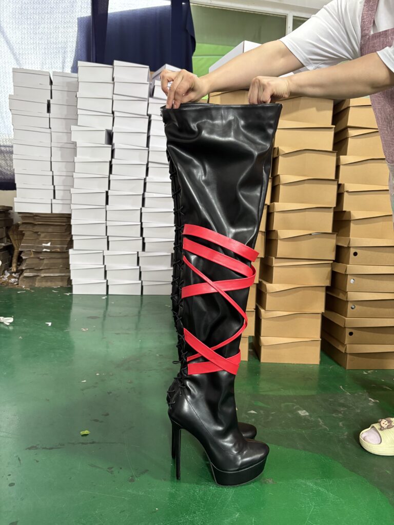 Black and Red around Boots