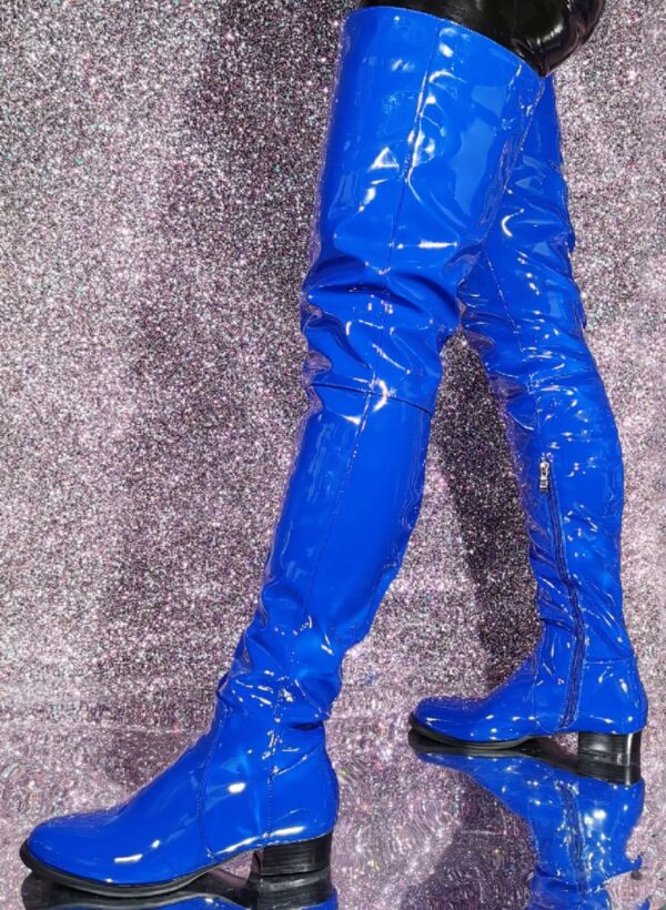 Blue Flat Boots