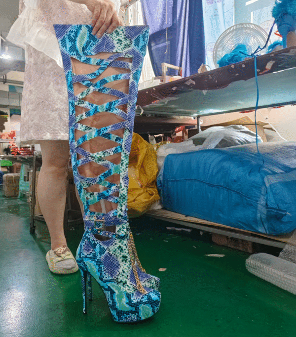 Cross Snake Skin Boots