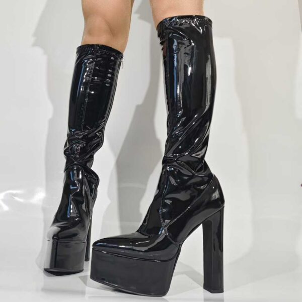 Black Pointy Knee Boots