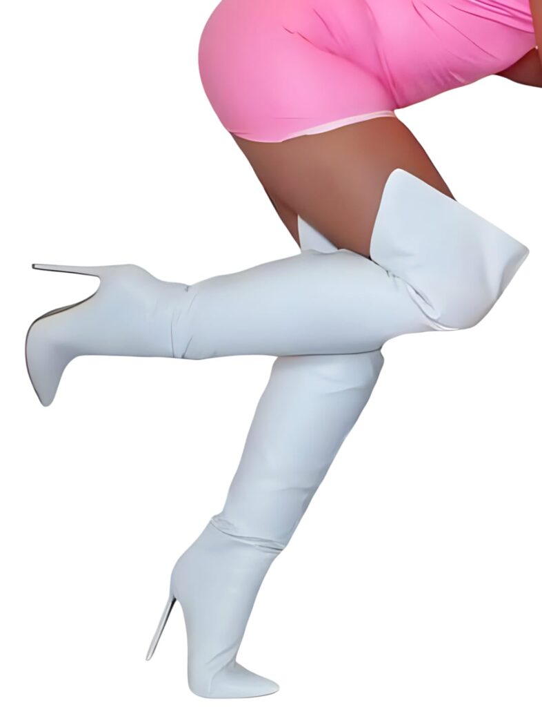 White Back Zip Boots