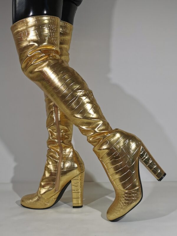 Golden Crocodile Boots