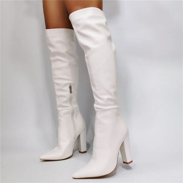 White Knee Boots