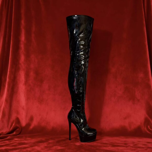 Black Glossy Boots