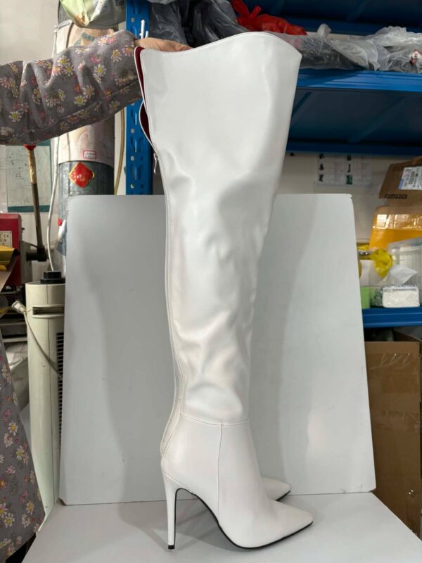 White back zip boots